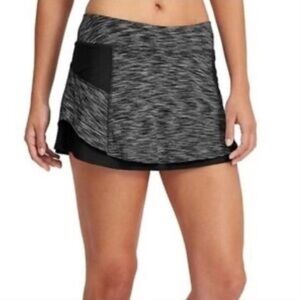 Athleta Spacedye bustle skort Black and Gray Tennis Pickle Ball Skort skirt NWT